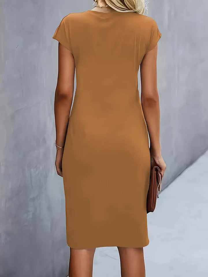 Adelina - Rochie Elegantă Cu Guler Rotund