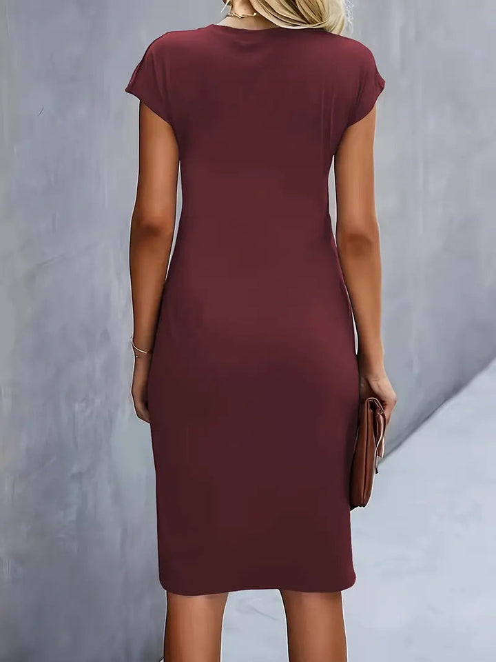 Adelina - Rochie Elegantă Cu Guler Rotund