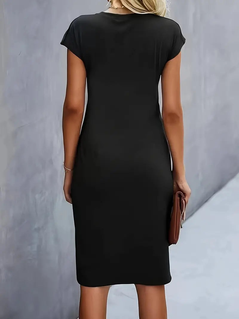 Adelina - Rochie Elegantă Cu Guler Rotund