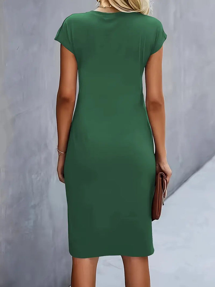 Adelina - Rochie Elegantă Cu Guler Rotund