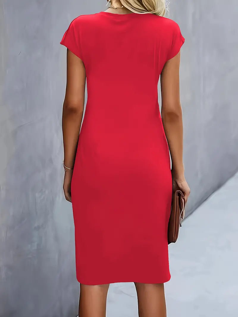 Adelina - Rochie Elegantă Cu Guler Rotund