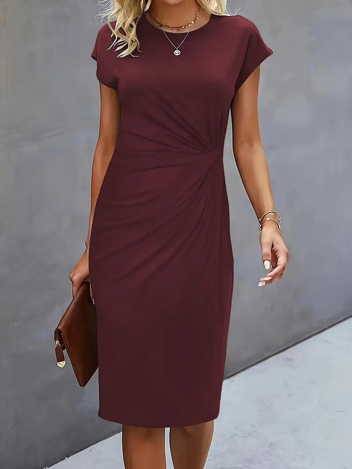 Adelina - Rochie Elegantă Cu Guler Rotund