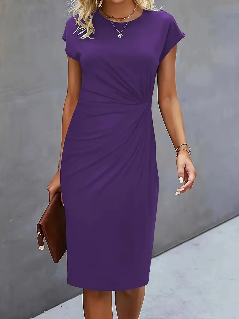 Adelina - Rochie Elegantă Cu Guler Rotund