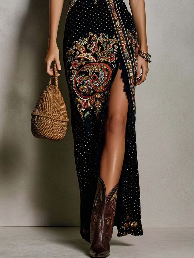 Cevina - Rochie în Stil Boho Cu Decolteu Adânc în V