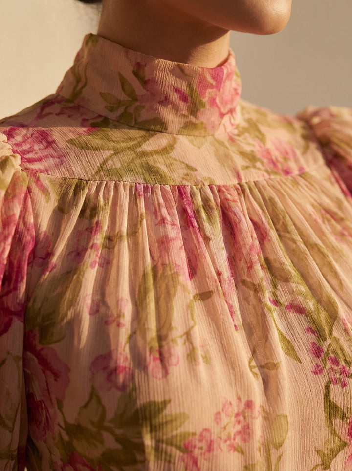 Rimina – Rochie Elegantă Cu Imprimeu Floral și Volane