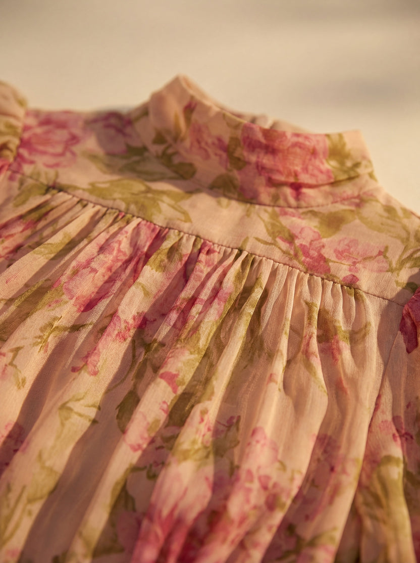 Rimina – Rochie Elegantă Cu Imprimeu Floral și Volane