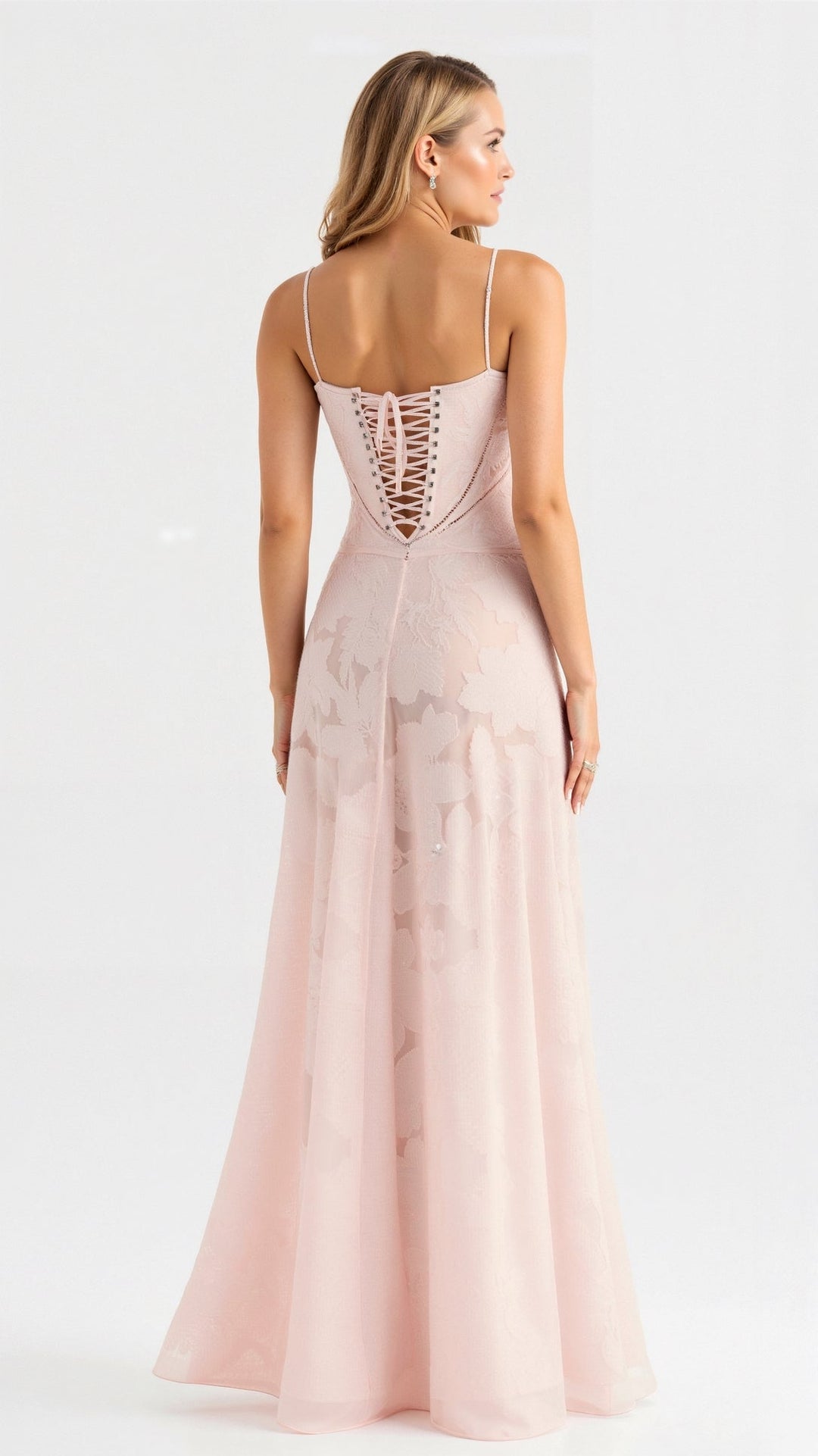 Clarissa - Rochie Lungă Elegantă Cu Dantelă La Spate