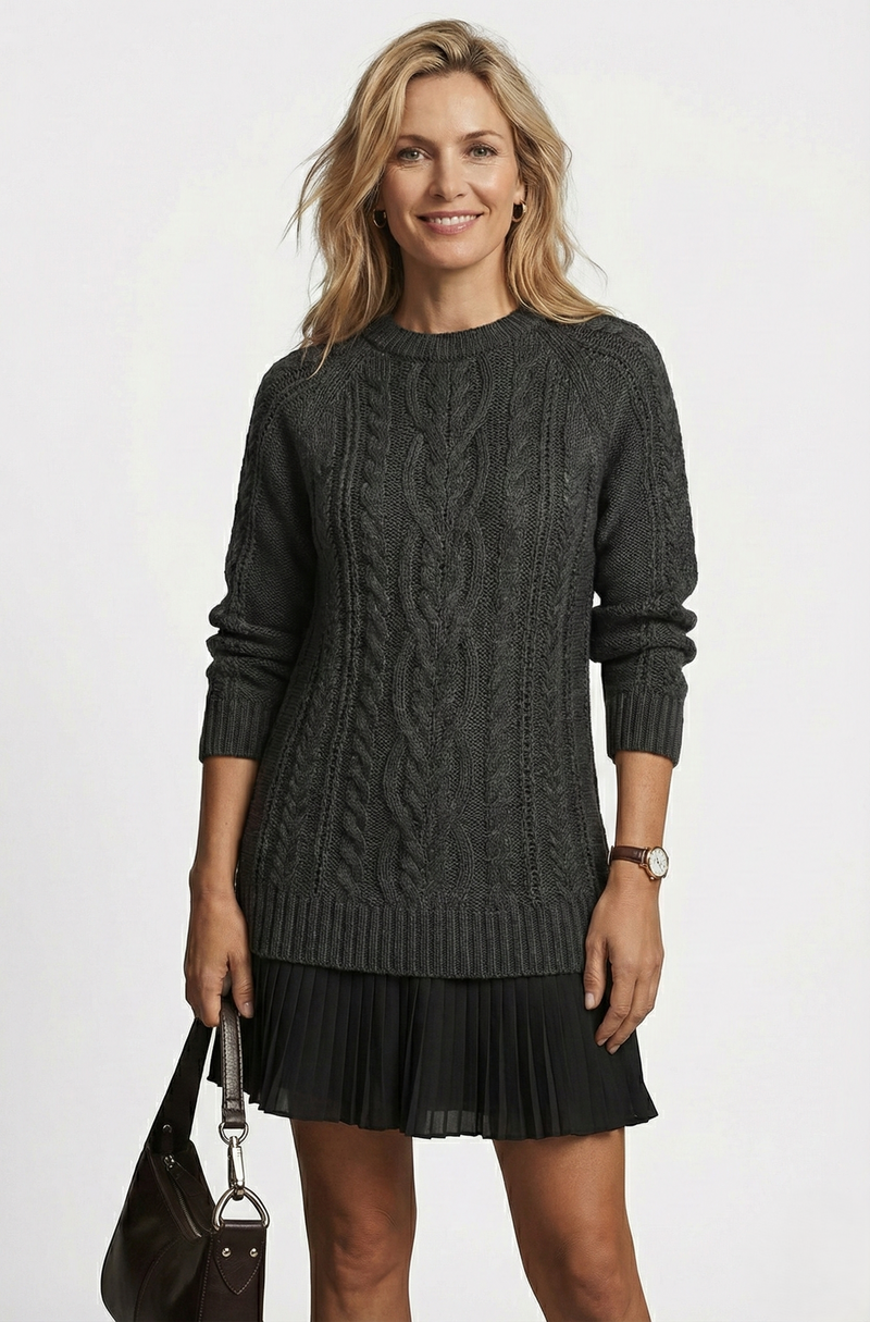Dilin - Rochie Tricotată Cu Model Impletit
