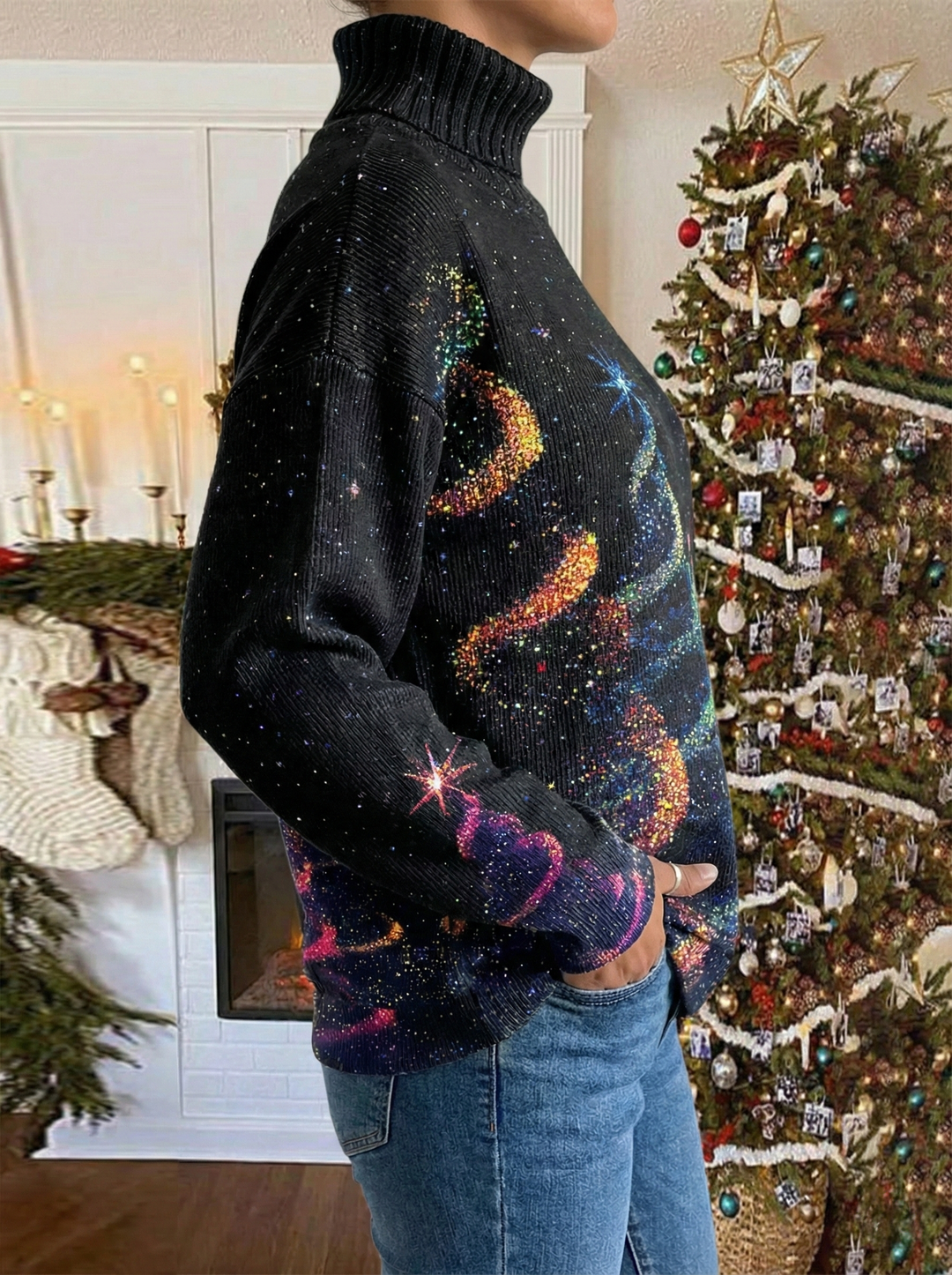 Helda - Pulover De Crăciun Cu Imprimeu în Formă De Stea