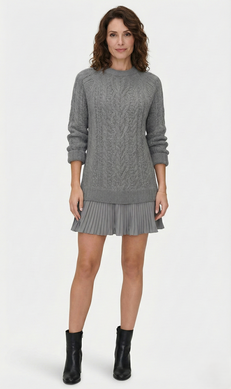 Dilin - Rochie Tricotată Cu Model Impletit