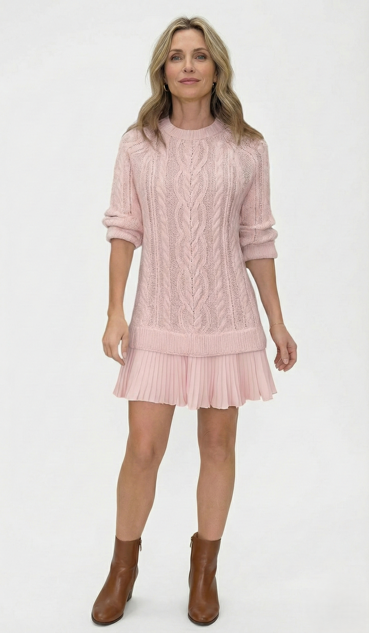 Dilin - Rochie Tricotată Cu Model Impletit