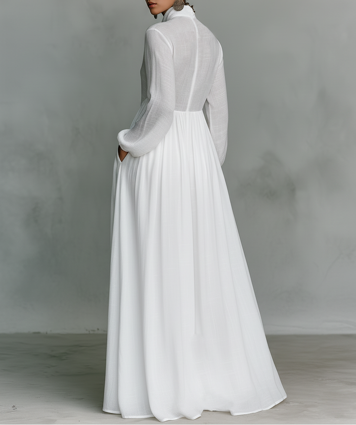 Sheilan – Rochie Maxi Elegantă Cu Nasturi