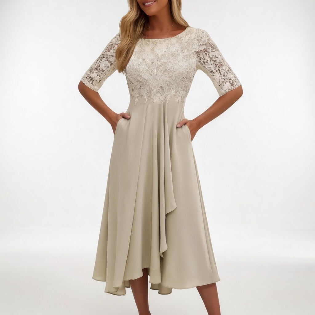 Zerda – Rochie Midi Elegantă Din Dantelă