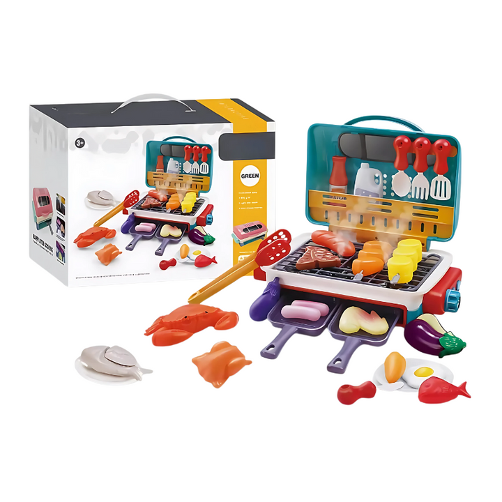 GrillMagic - Set de Joacă Pentru Grătar cu Mâncare care își Schimbă Culoarea