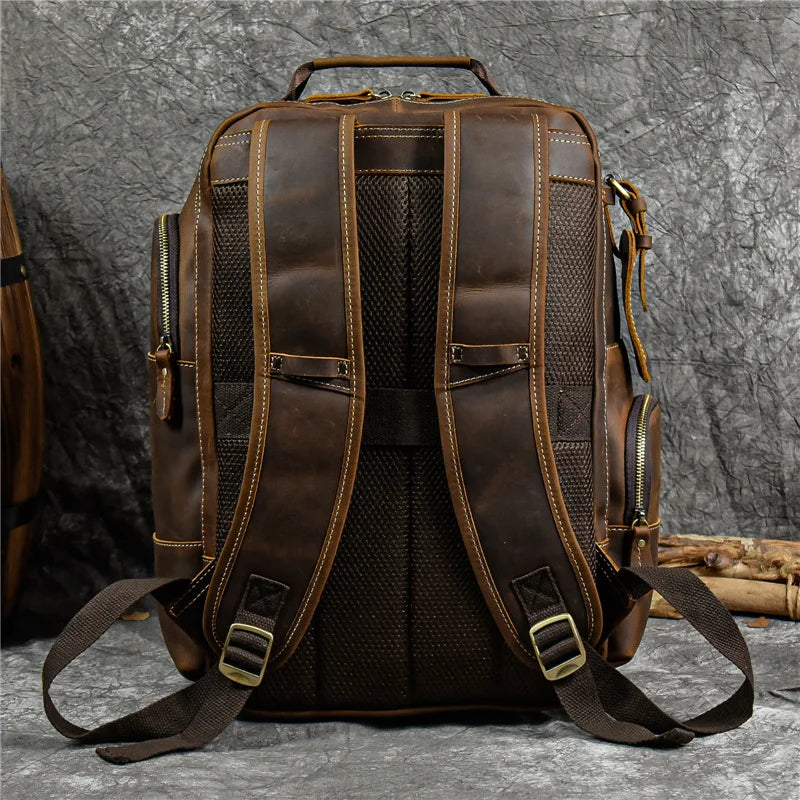 SummitCarry - Rucsac De Călătorie Din Piele De Vacă Vintage