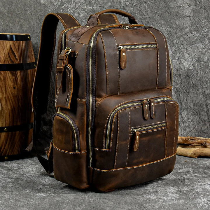 SummitCarry - Rucsac De Călătorie Din Piele De Vacă Vintage