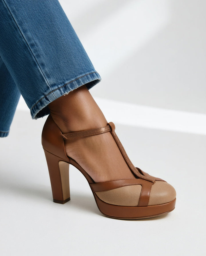 Delfinna - Elegant T-Curea Pantofi Cu Toc înalt