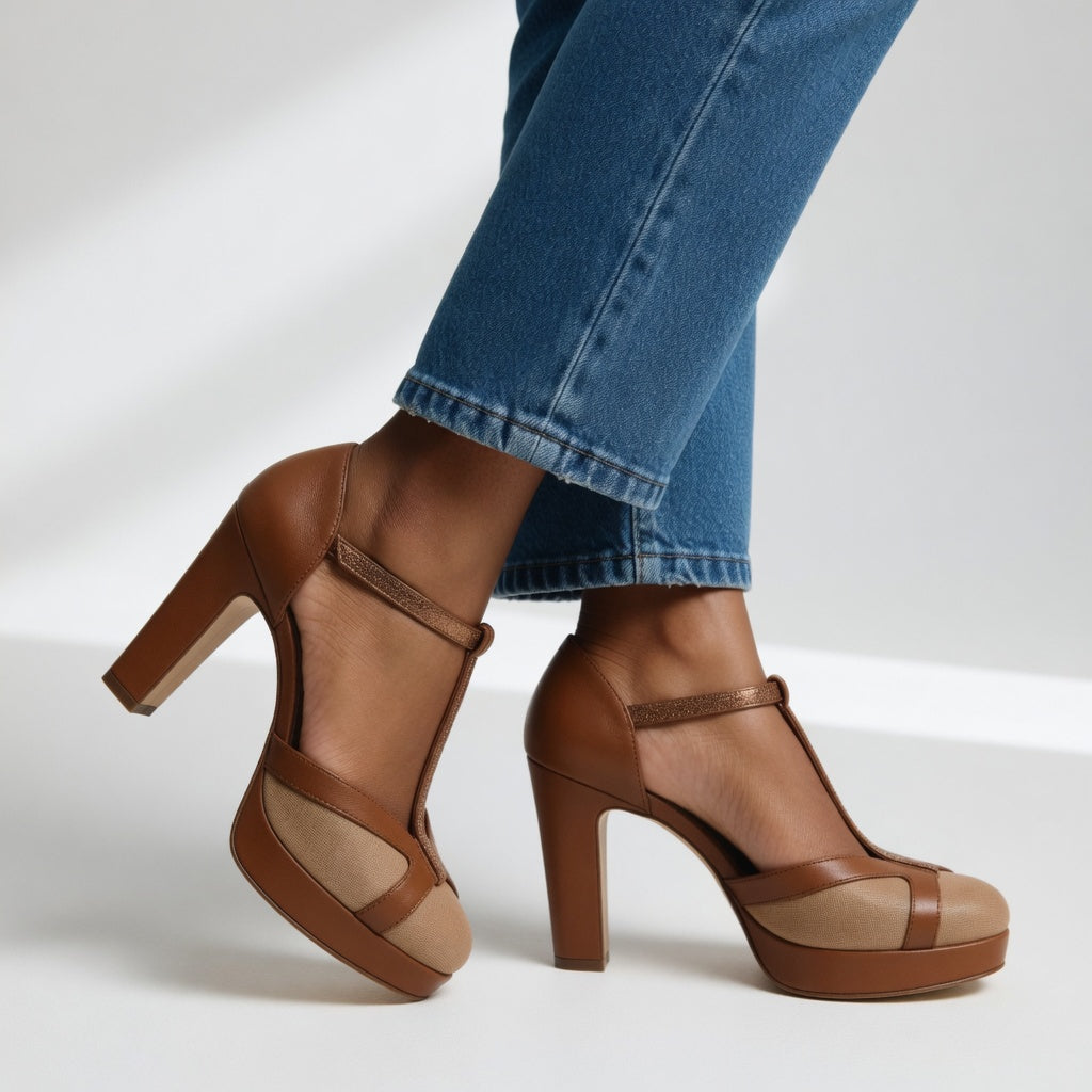 Delfinna - Elegant T-Curea Pantofi Cu Toc înalt