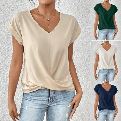 Tammana - Tricou Casual cu Decolteu în V