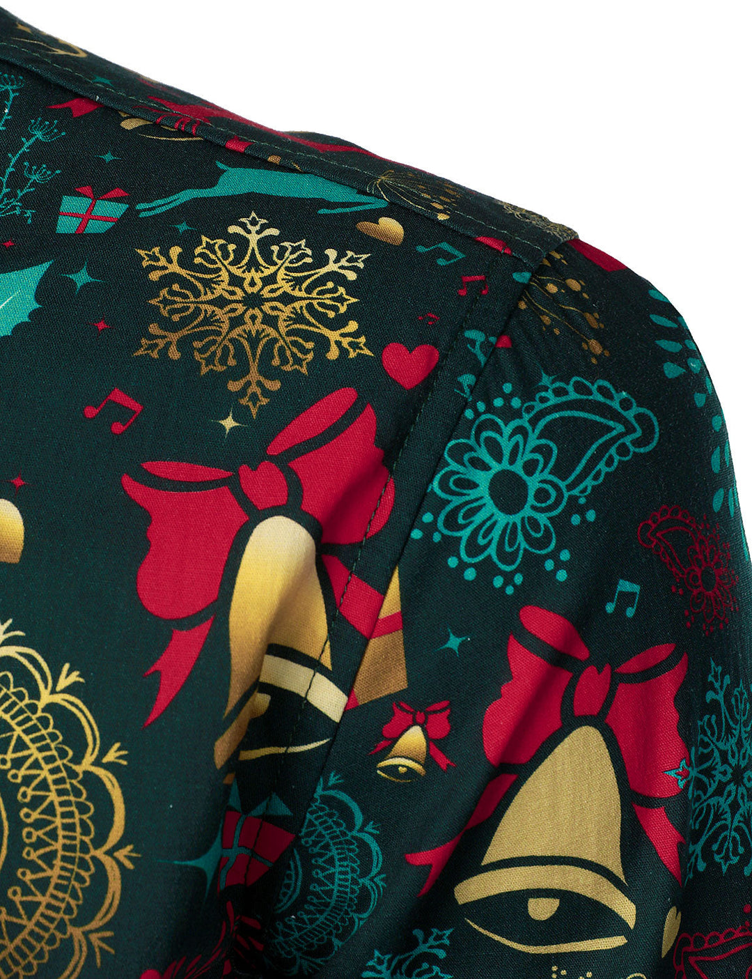 Victor - Cămașă de Bumbac cu Mâneci lungi Pentru Bărbați, cu reni de Crăciun