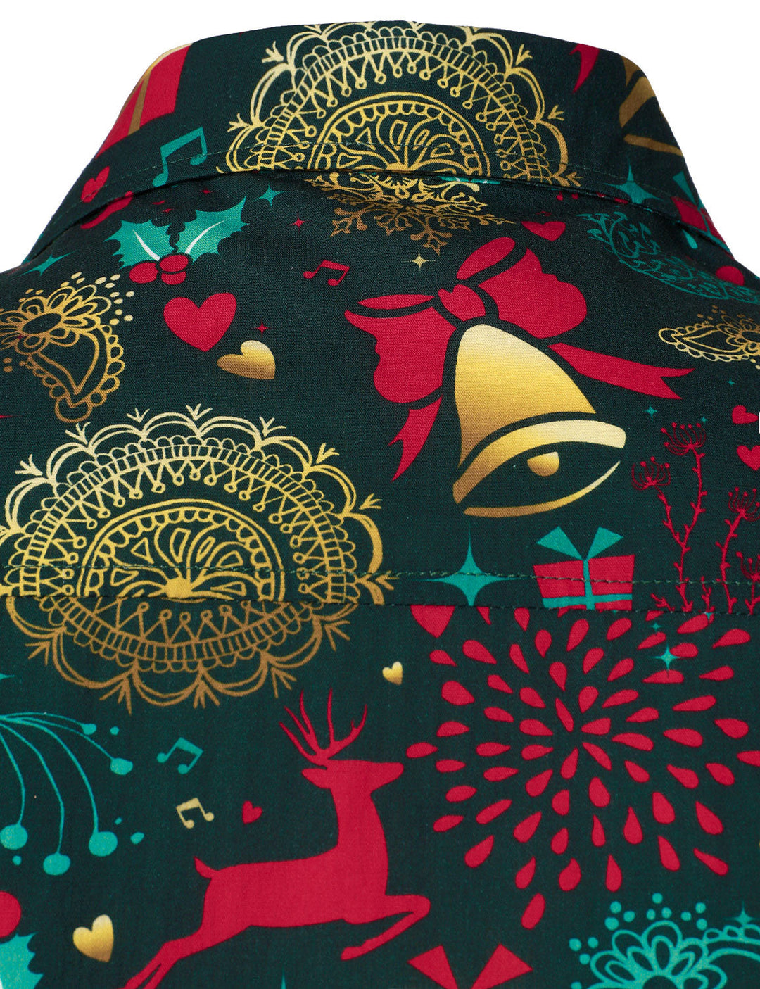 Victor - Cămașă de Bumbac cu Mâneci lungi Pentru Bărbați, cu reni de Crăciun