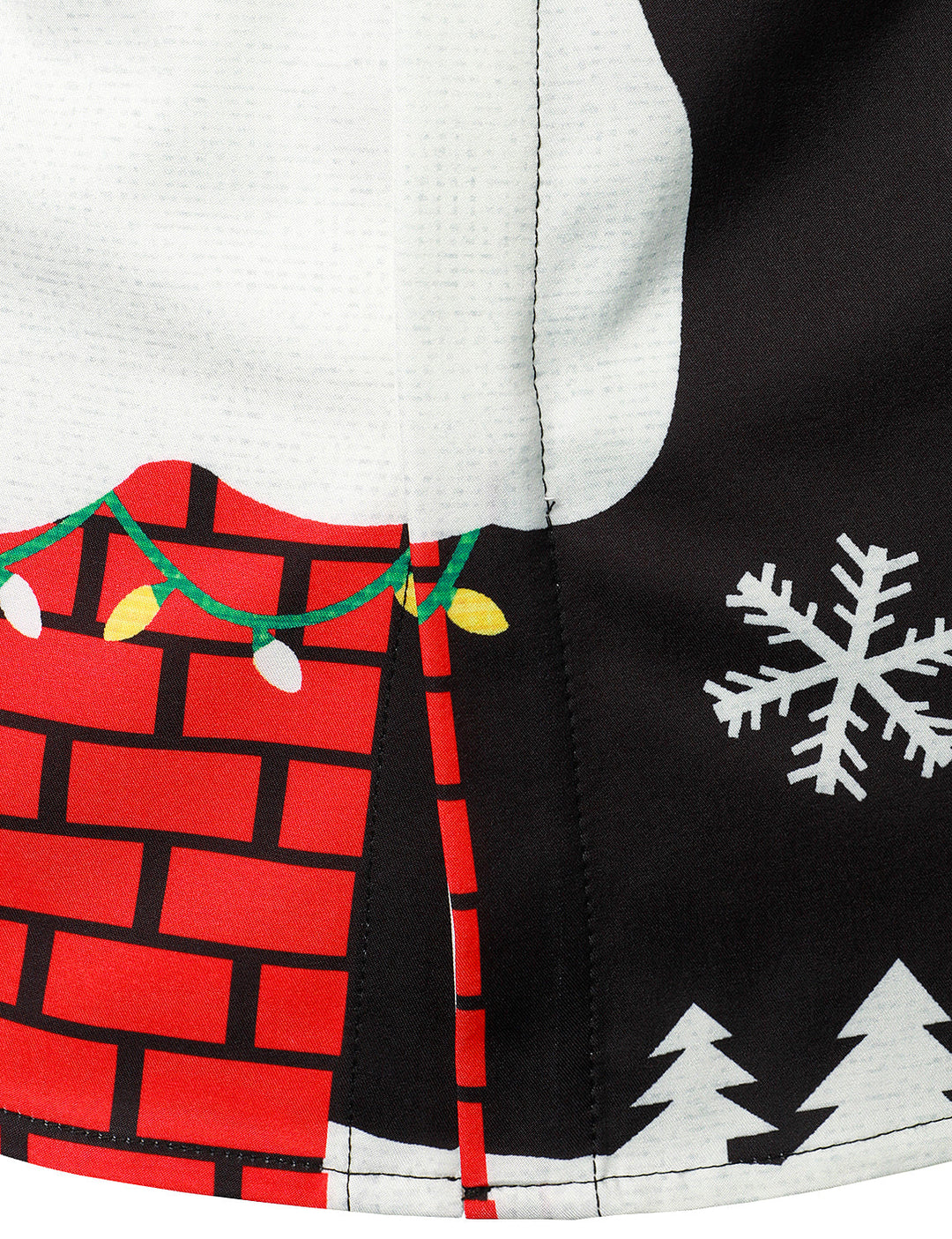 Mathan - Cămașă neagră cu Mâneci Lungi și Nasturi Pentru Bărbați, cu Imprimeu Amuzant cu Moș Crăciun