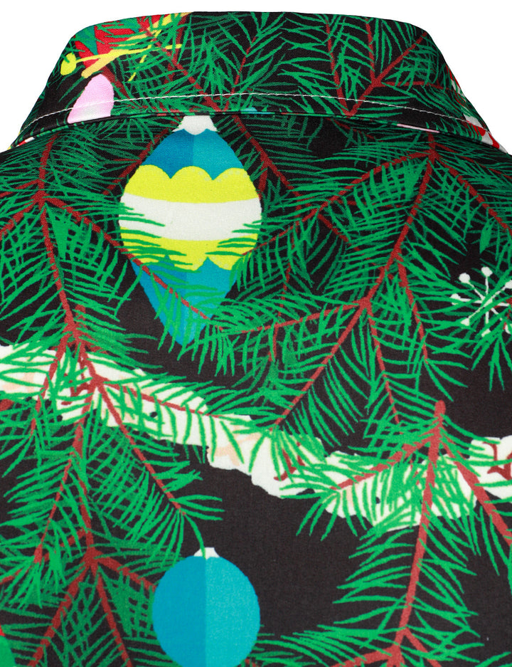 Gason - Cămașă cu mâneci lungi Pentru Bărbați, cu Imprimeu Camuflaj brad de Crăciun, Croială Normală, Tinută Tematică