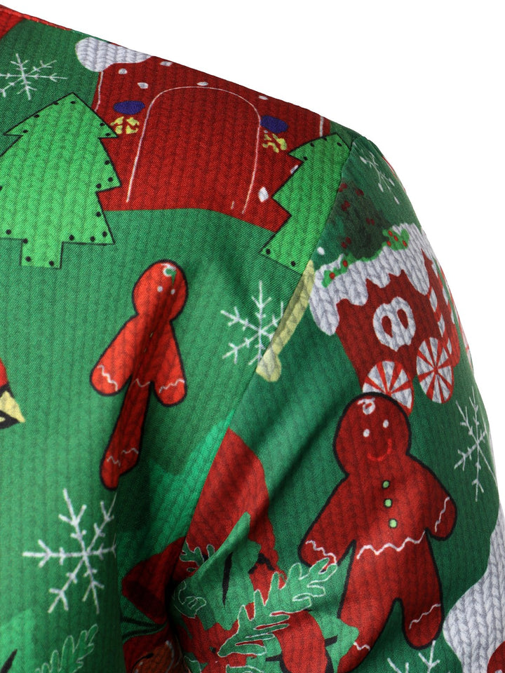 Grant - Costum amuzant de Crăciun Pentru Bărbați, cămașă Urâtă cu mâneci Lungi Pentru Petrecerea de Sărbători