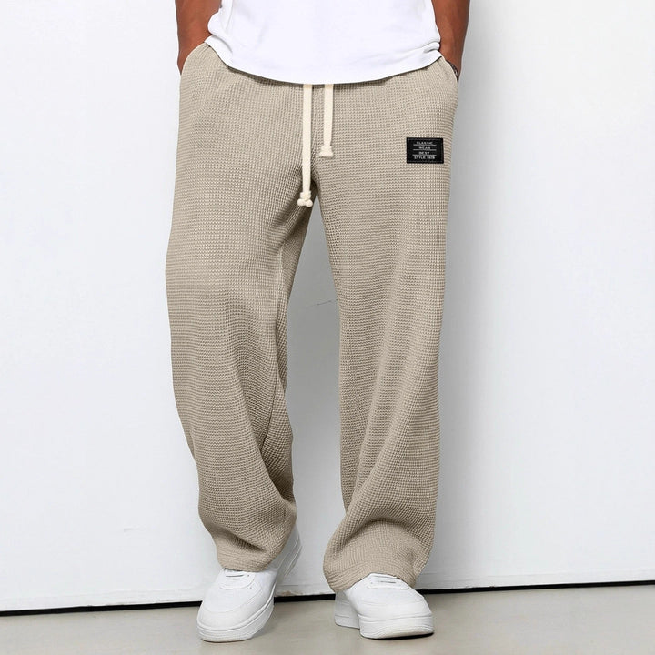 Daved - Pantaloni Casual Din Tricot Waffle Cu șnur