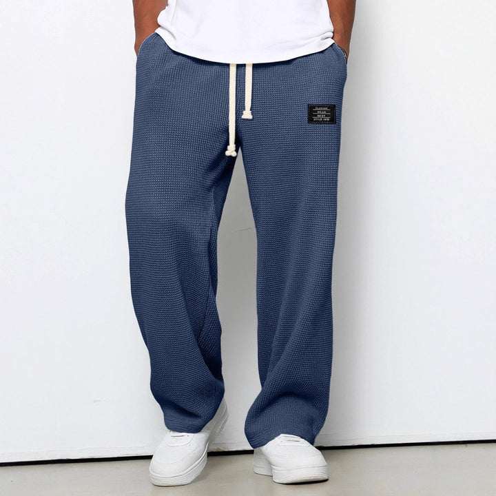 Daved - Pantaloni Casual Din Tricot Waffle Cu șnur
