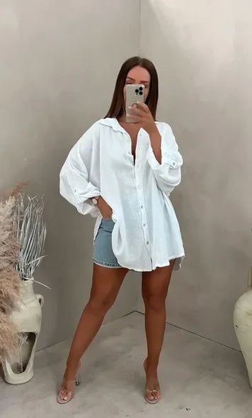 Eliza - Cămașă Oversized Din Bumbac Horus
