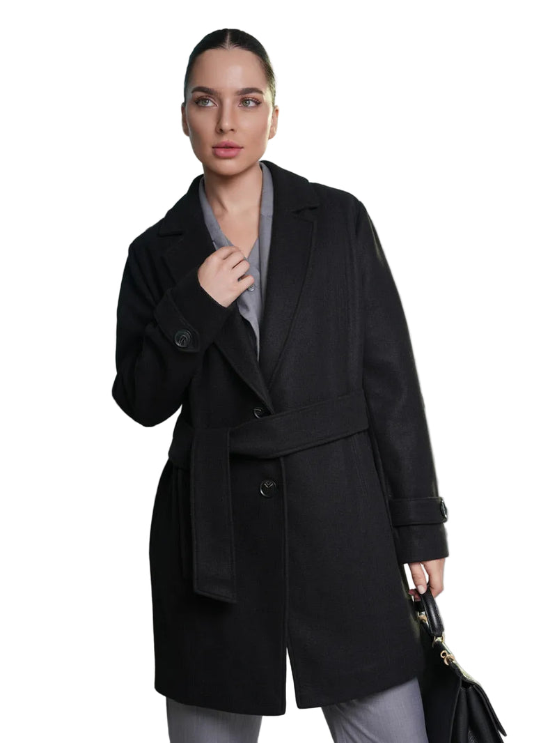 Iseult - Palton Elegant Cu Centură