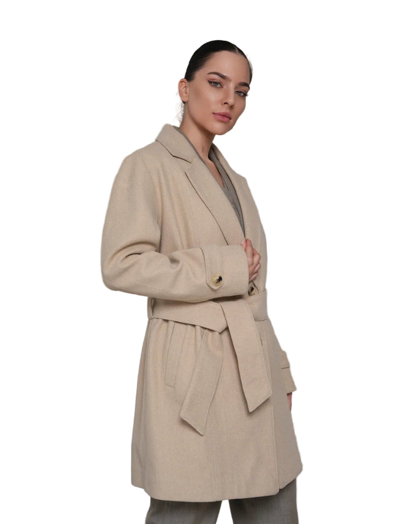 Iseult - Palton Elegant Cu Centură