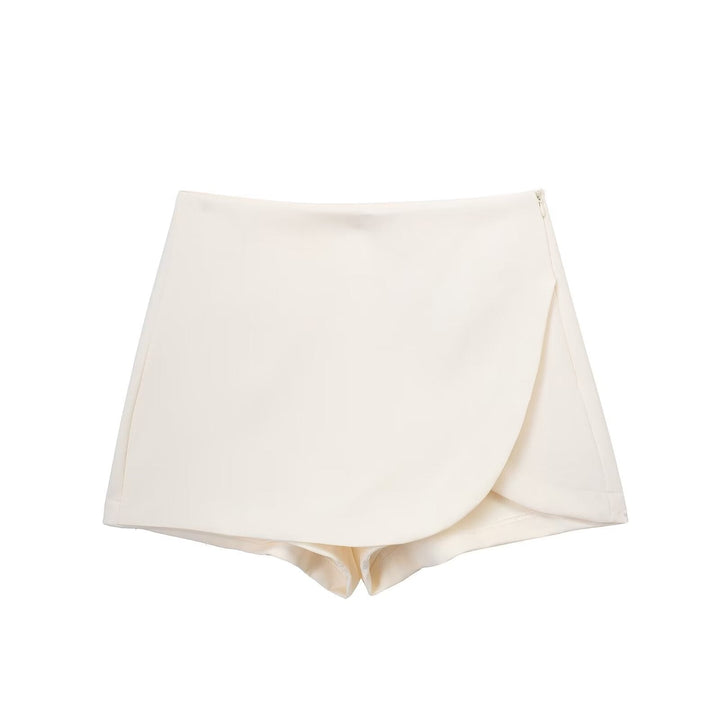 Shavina - Fustă-Pantalon Mini Cu Talie înaltă și Croi înfășurat