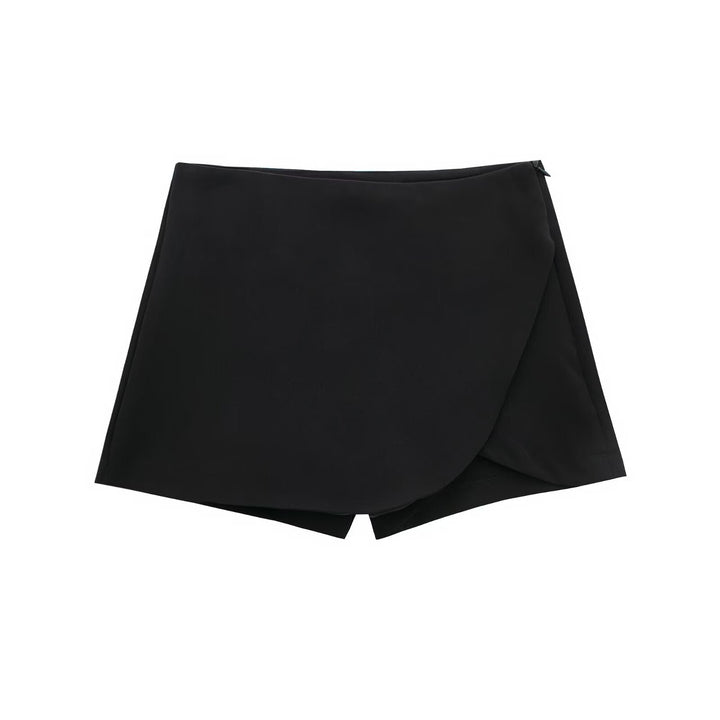 Shavina - Fustă-Pantalon Mini Cu Talie înaltă și Croi înfășurat