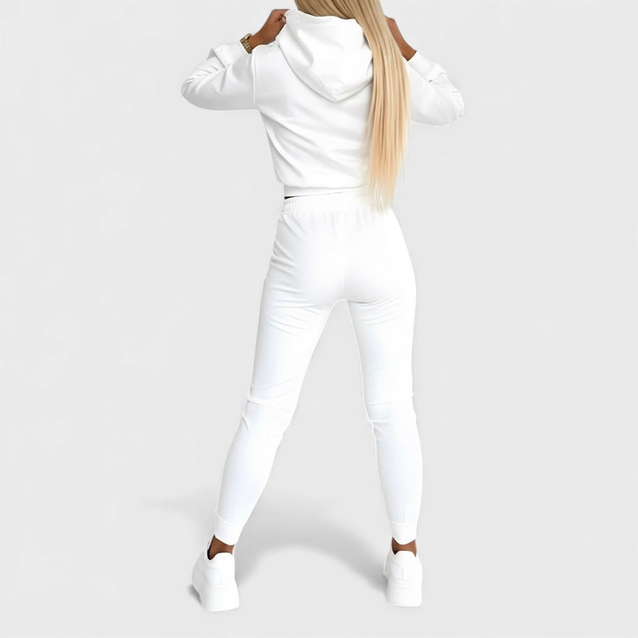Maayan - Set Casual Format Din Hanorac cu Mâneci Lungi și Pantaloni