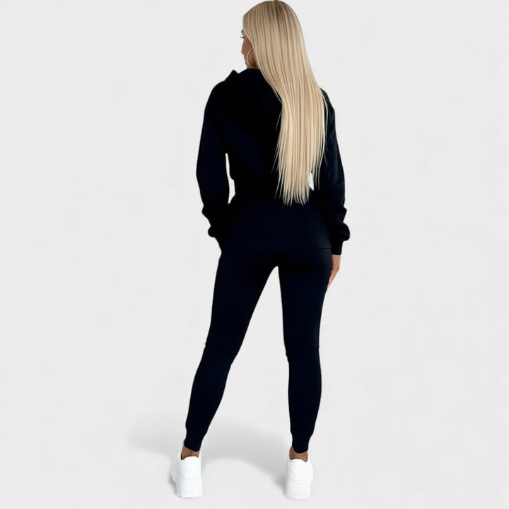Maayan - Set Casual Format Din Hanorac cu Mâneci Lungi și Pantaloni