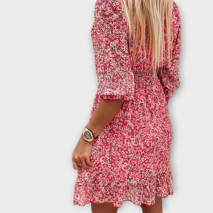 Shari - Rochie Cu Imprimeu Floral Și Mâneci Bufante