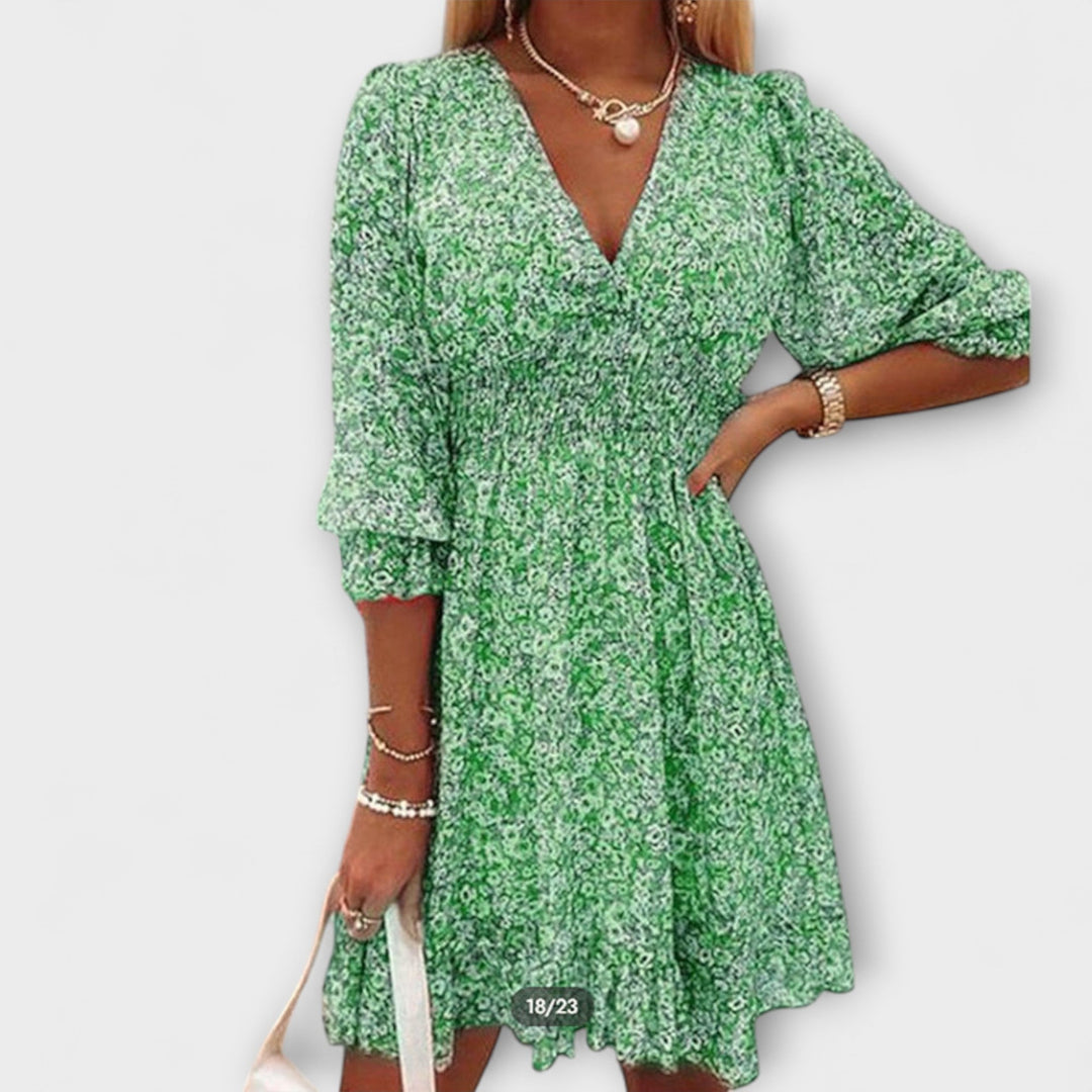 Shari - Rochie Cu Imprimeu Floral Și Mâneci Bufante