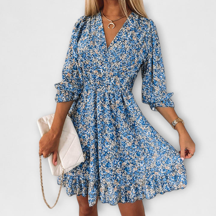 Shari - Rochie Cu Imprimeu Floral Și Mâneci Bufante