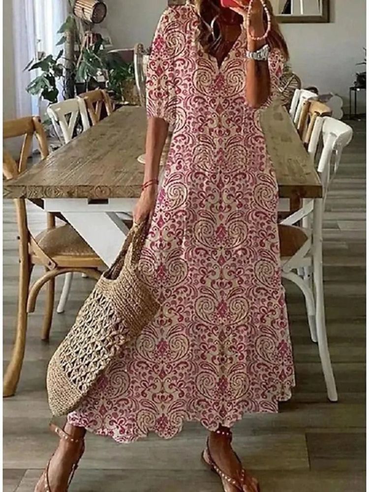 Verute - Rochie Lungă Din Catifea cu Imprimeu Floral