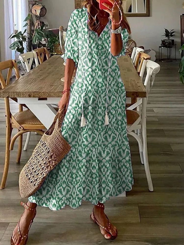 Verute - Rochie Lungă Din Catifea cu Imprimeu Floral