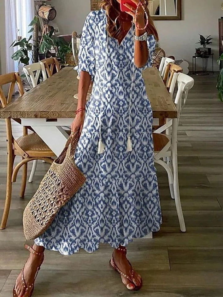Verute - Rochie Lungă Din Catifea cu Imprimeu Floral