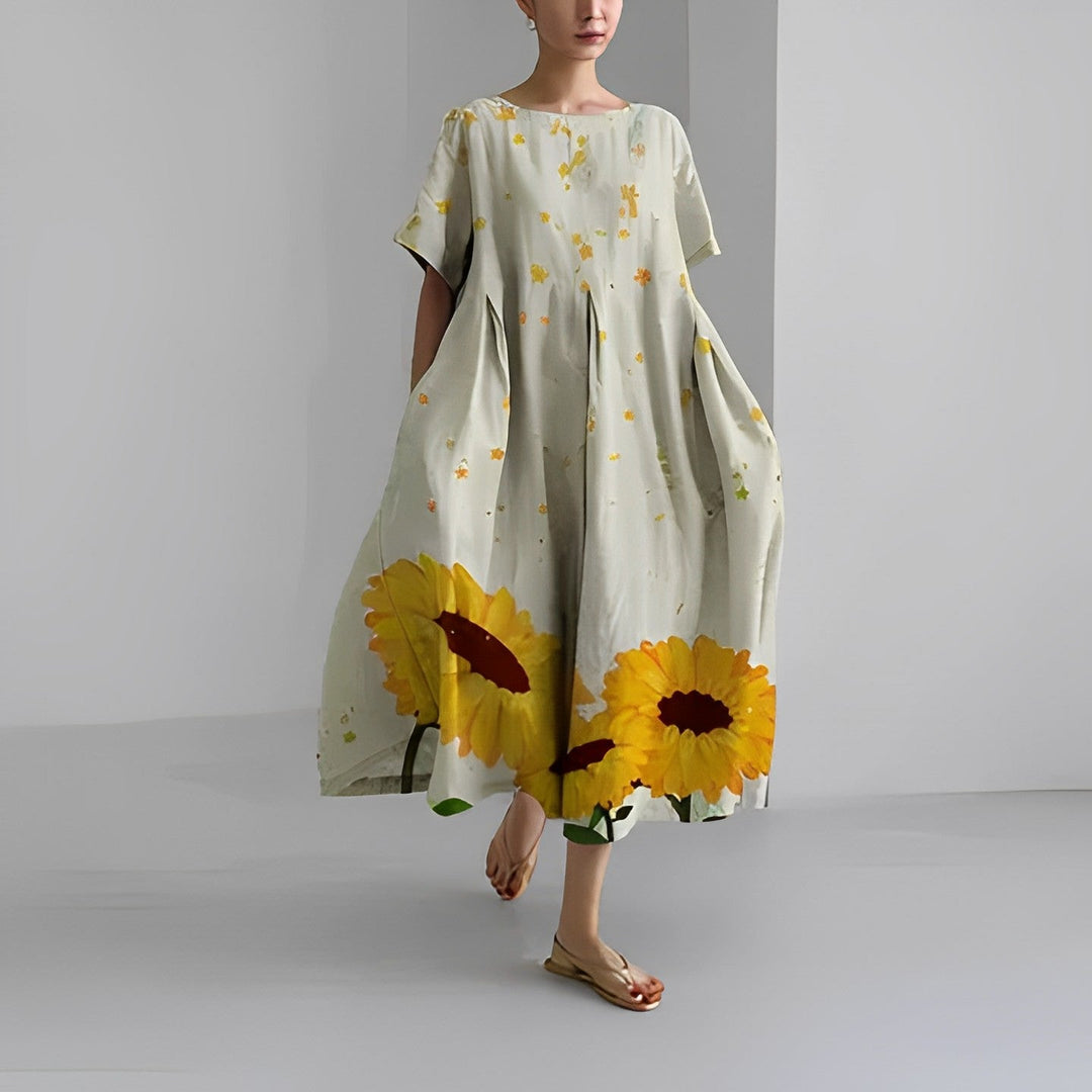 Adelia - Rochie Boemă cu Imprimeu Floral