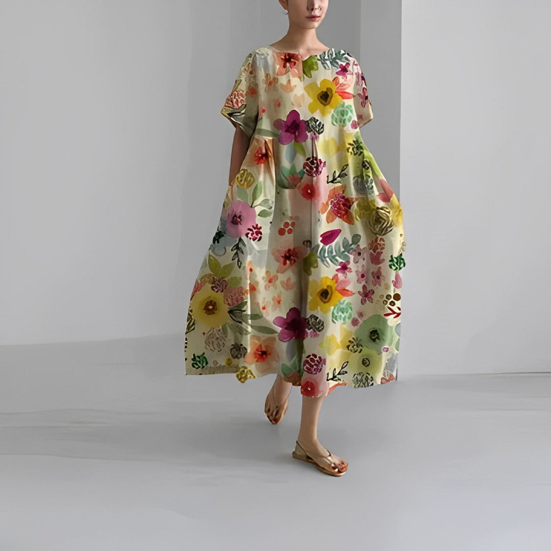 Adelia - Rochie Boemă cu Imprimeu Floral