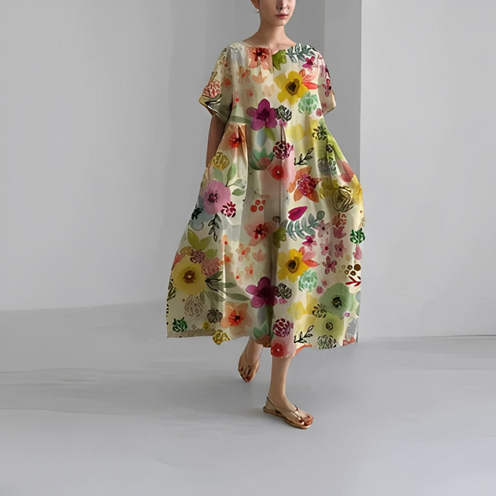 Adelia - Rochie Boemă cu Imprimeu Floral