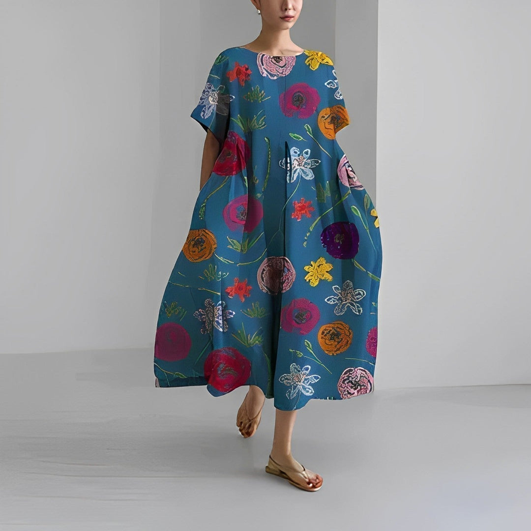 Adelia - Rochie Boemă cu Imprimeu Floral