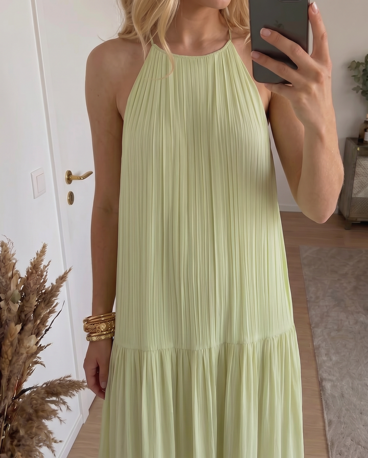 Frazier - Rochie maxi Fără Mâneci  cu Pliuri