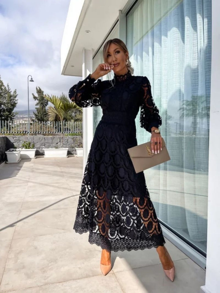 Larena - Rochie Midi Din Dantelă La Modă