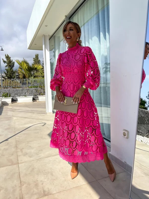Larena - Rochie Midi Din Dantelă La Modă